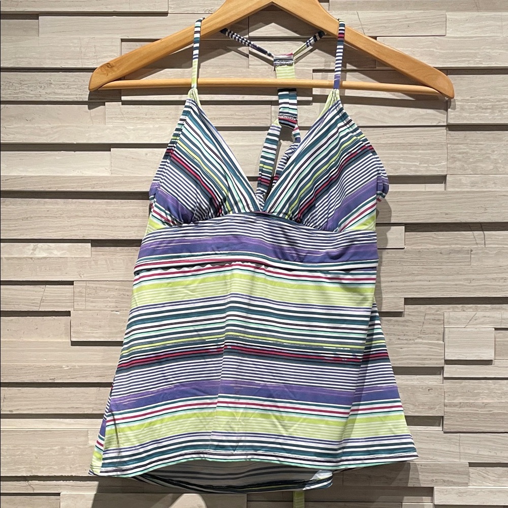 Carve Designs Striped Halter Neck Women tankini - swim -Size L - NWOT